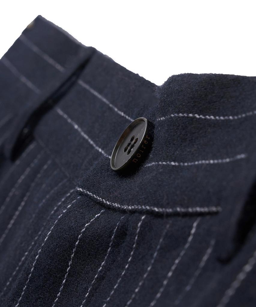 NOIRER Classic Wide Straight Slacks (Stripe Navy)