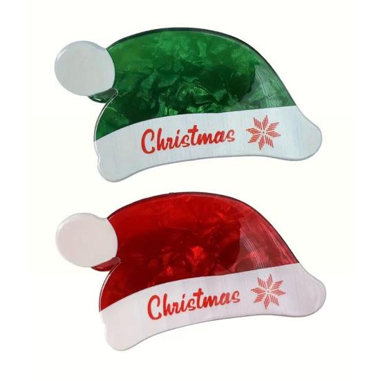 Christmas Hat Hair Claw Scalp Protection Shark Hair Clip Shower Back Head Hair Claw Versatile Hair Accessories