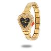Y2K Vintage Zircon 9MM Width Italian Charm Heart Shape Watch High Quality Stainless Steel Bracelets Bangle for Birthday Gifts