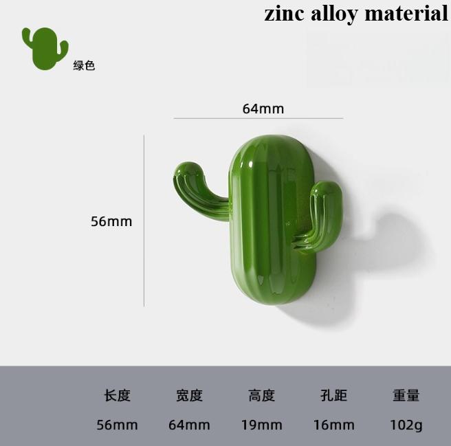 1pc Zinc Alloy Cactus Hook Cactus Hook Behind The Door Wall Mounted Coat Hook Household Hardware Accessories Screw Installation