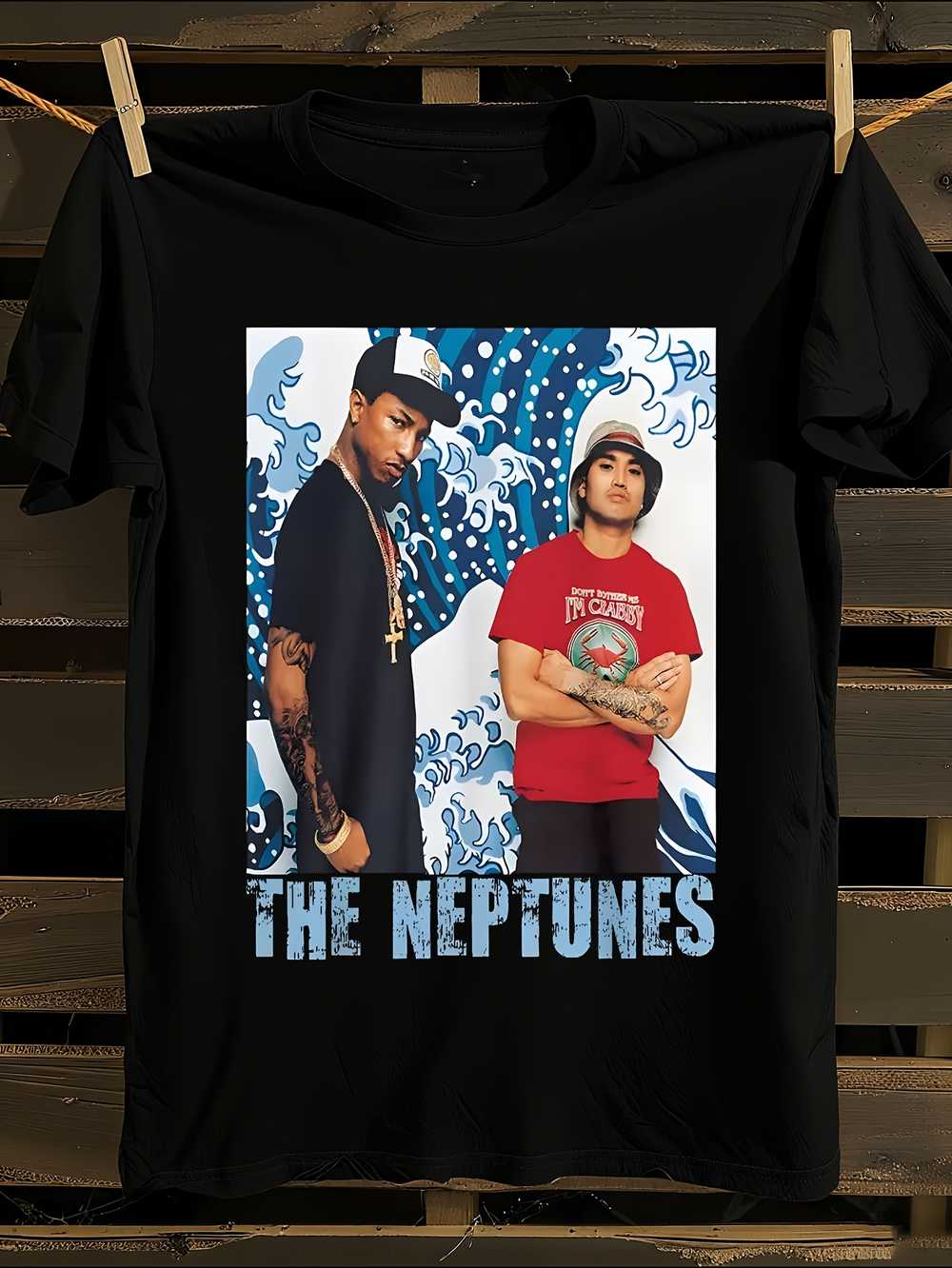

The Neptunes Have Released a New Black T-Shirt Mens Tshirt Womens Tshirts with Letters Print Short Sleeves T-Shirt Casual Street Tee Shirt Top S