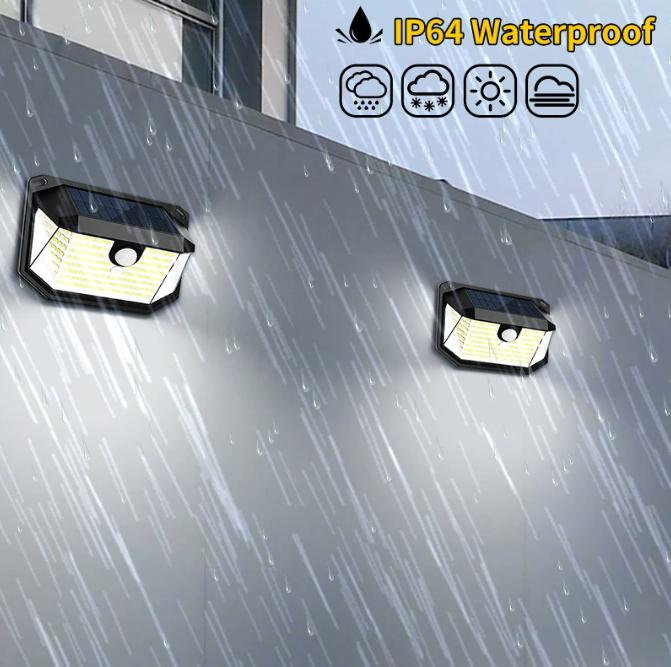 Solar Wall Lamp Outdoor Garden Light IP65 Waterproof 3 Modes PIR Motion Sensor Wall Lamp 416 LED Light Fence Lamp