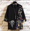 Plus Size Color Block 3/4 Sleeve Round Neck T-shirt for Men, Spring & Autumn