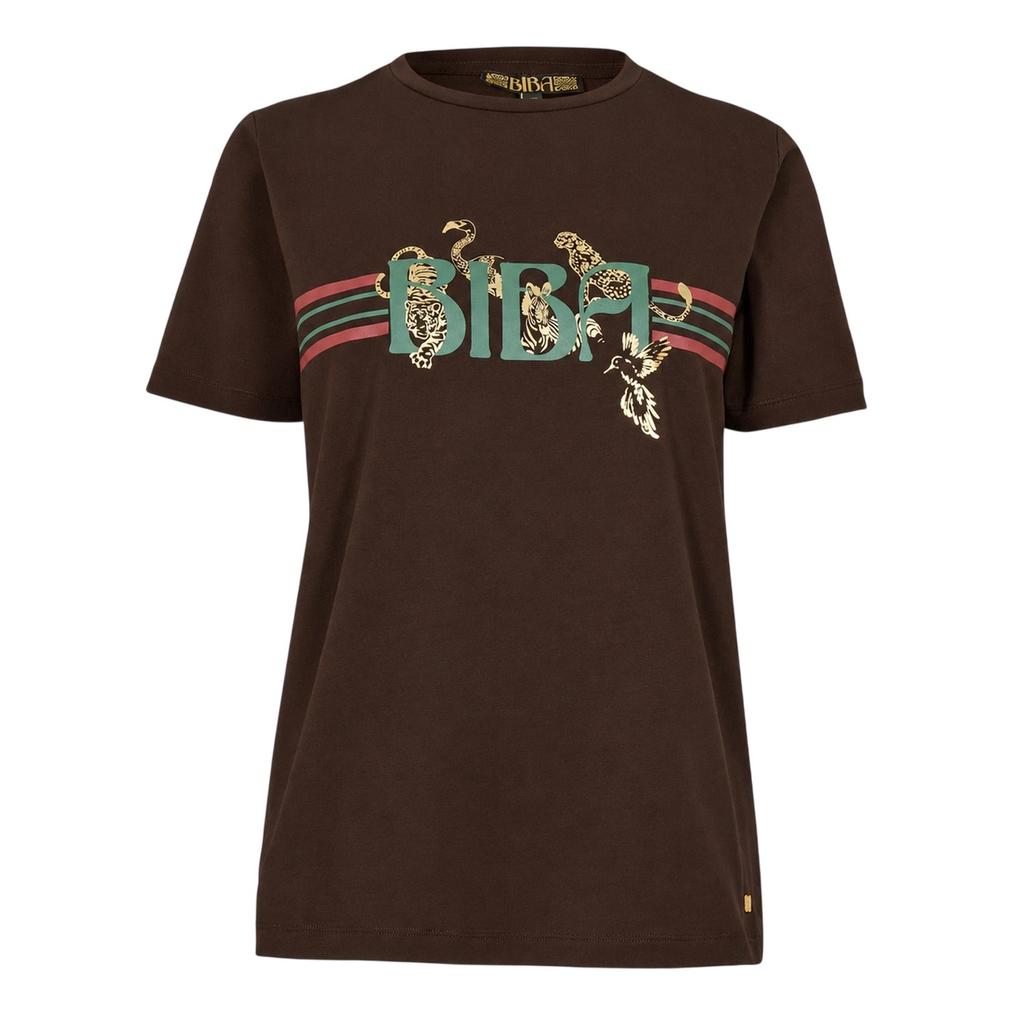 Biba Womens/Ladies Leopard Cotton Logo T-Shirt