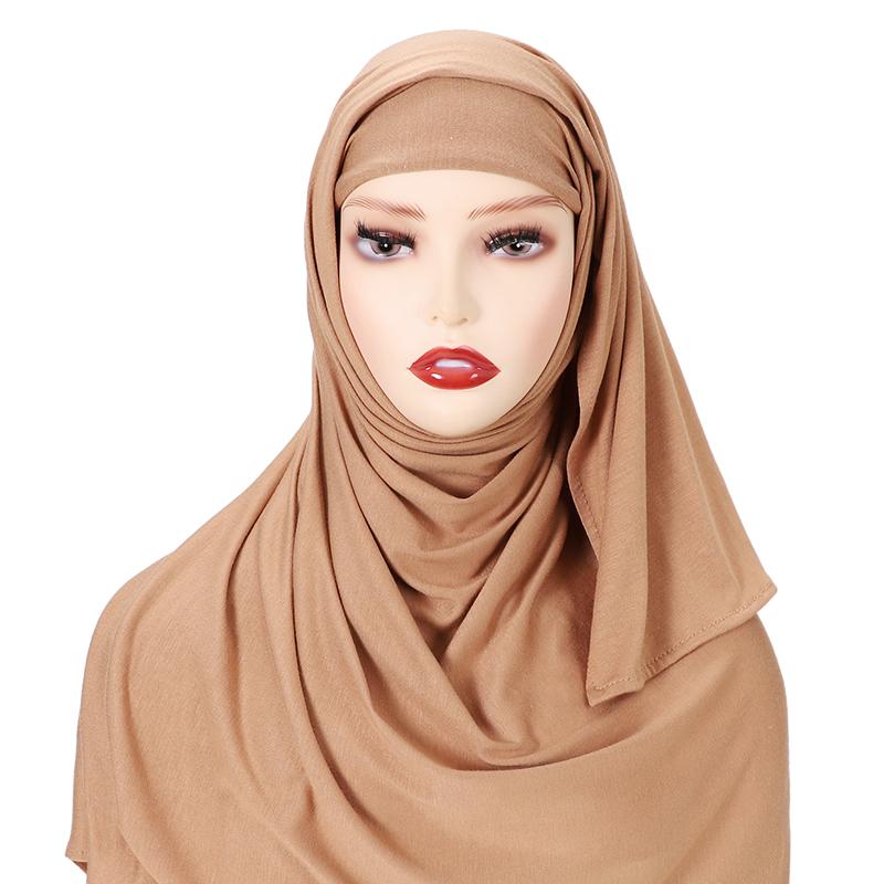 Muslim Pin Free Instant Jersey Hijab Women Jersey Bonnet Islam Shawls And Wraps Bonnet Hijab Underscarf Cap Foulard Femme