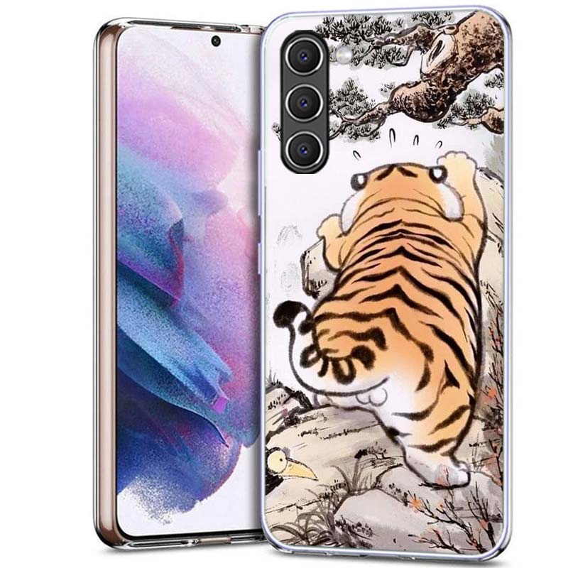 Cartoon Fat Tiger Phone Case for Samsung A54 A14 A24 A34 A17 A37 A57 A55 A35 A25 A15 A13 A23 A33 A53 A07 A05S A04S A03 A73 Galax