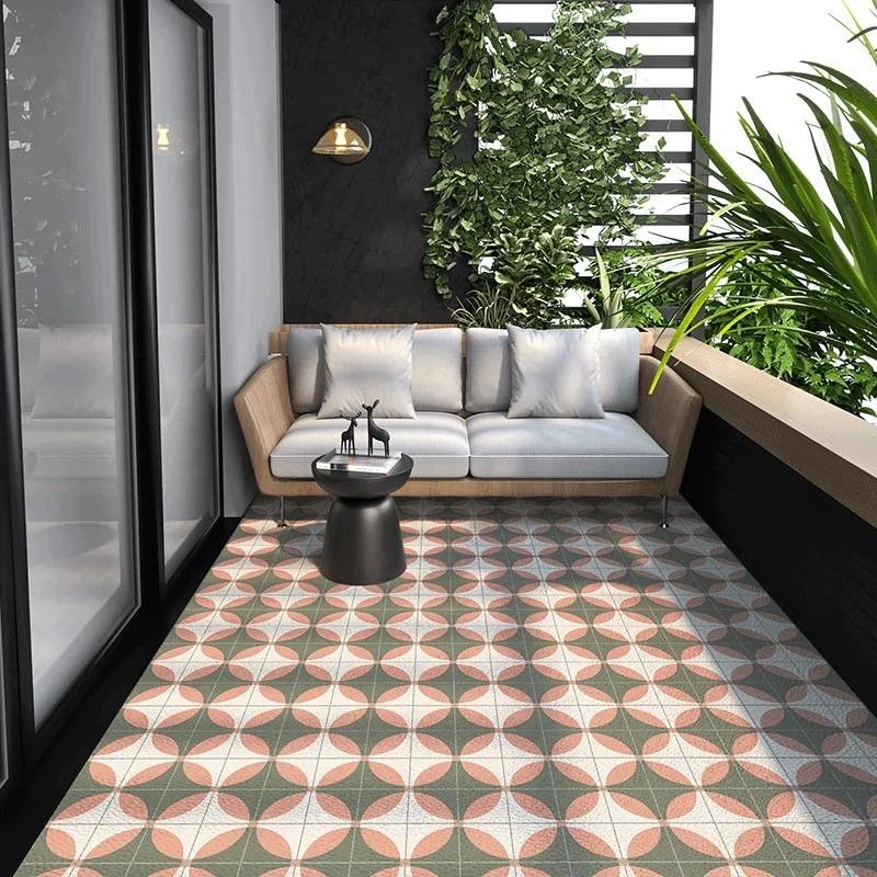 Vintage Plaid Kitchen Rug Geometric Carpets for Living Room Bedroom Decoration Waterproof Home Balcony Bathroom Floor Mat Decor