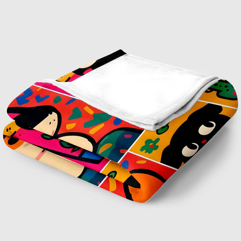 Animal Flannel Thin Blanket Blanket Picnic Bed Sofa Blankets Family Bedroom Children's Room Napping Blankets Fluffy