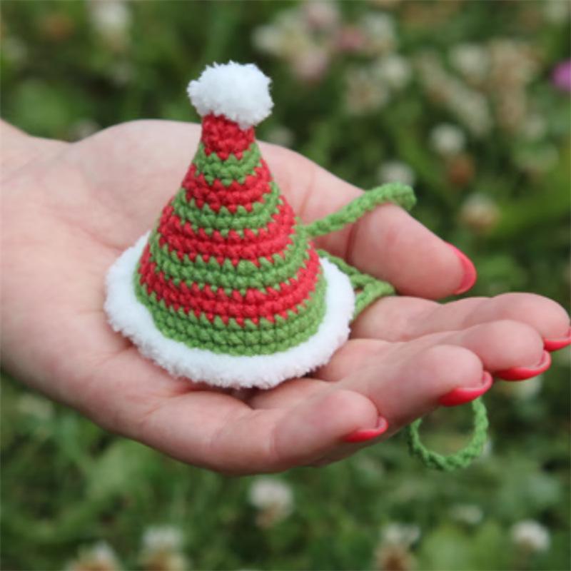 Hand-knitted Halloween funny colorful line mask and hat