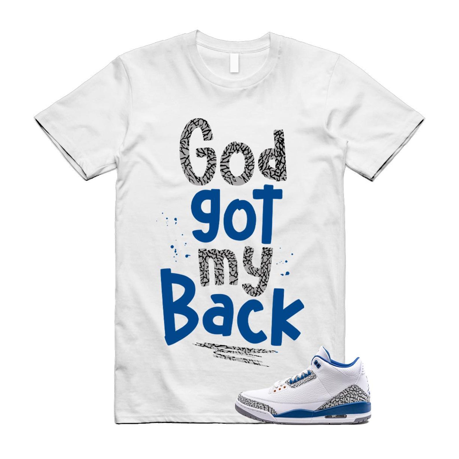 3 True Blue White Cement Grey Wizards T Shirt Match GOD M