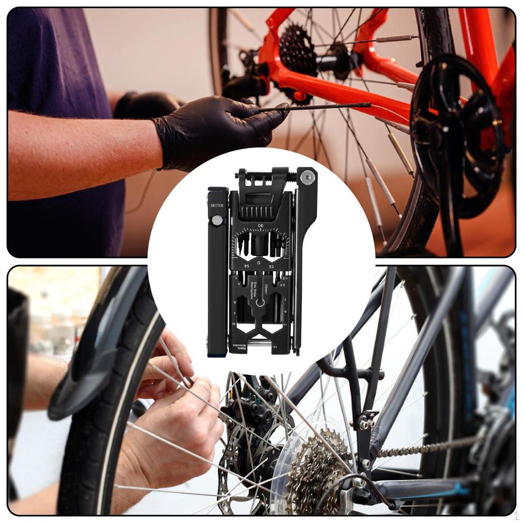 Bike Multi Tool 38 in 1 Repair Kit with 7 Interchangeable Attractive Bit Compact Hex Wrench Chain