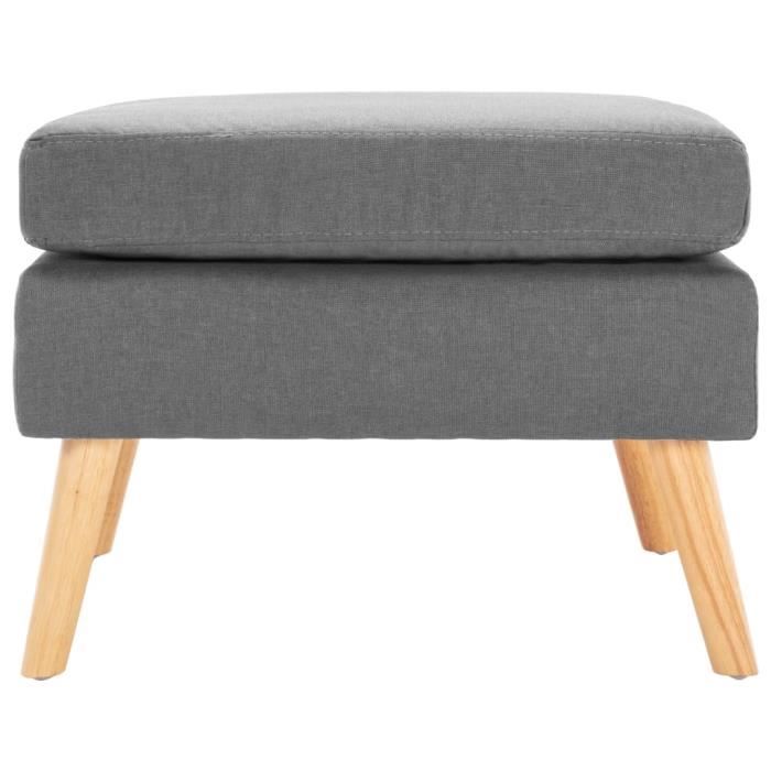 VidaXL Repose-pied Gris clair Tissu