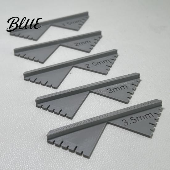 Bookbinding Corner Cutting Hardened Plastic Jigs Tools Binding Jig 5Pcs/Set 1.5mm 2mm 2.5mm 3mm 3.5mm Measurement Rulers for Album