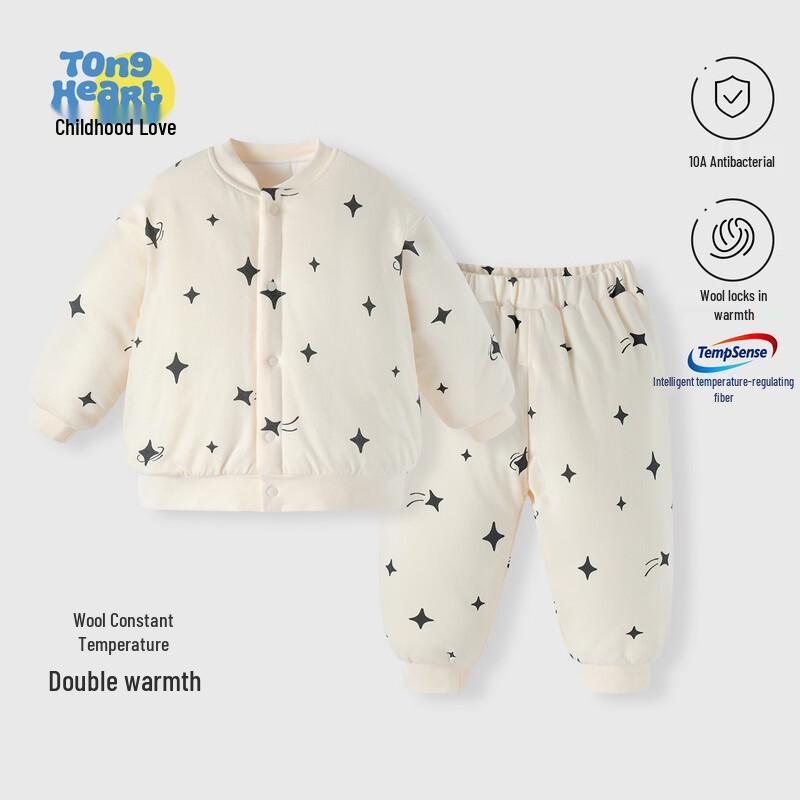 Baby Toddler Wool Blend Thermal Padded Winter Outfit Set 90