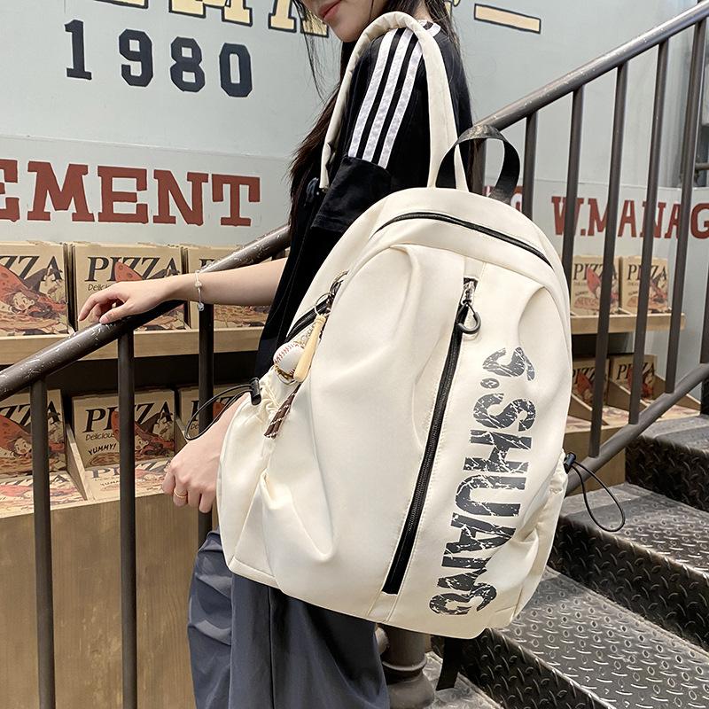 Schoolbag female Korean version large capacity trendy fashion backpack junior high school high school student schoolbag simple computer backpack