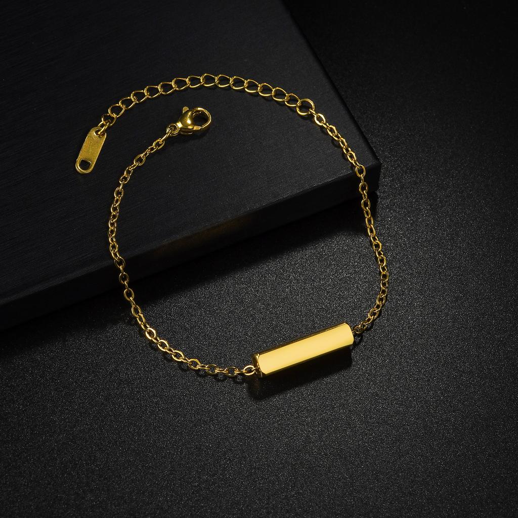 Atoztide Gravierter Name Quadratischer Bar Armband Für Männer Frauen Personalisiert Edelstahl Schmuck Verstellbare Gliederkette Familiengeschenk