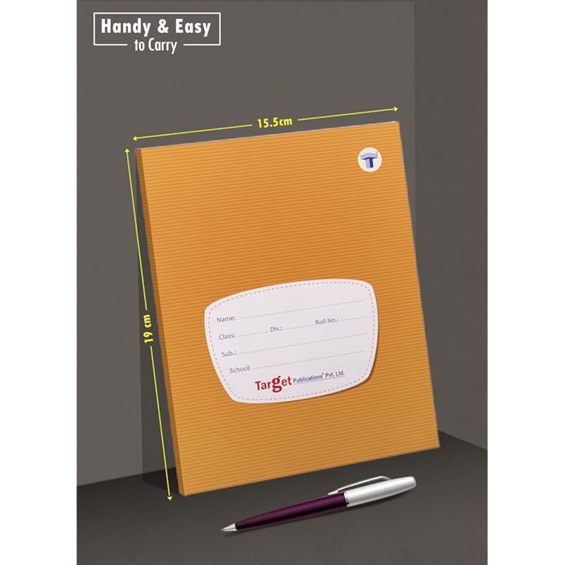 Target Publications Small Square Ruled Notebooks | Square 9 Mm | 72 Pages Jumbo Size | Hard Brown Cover | 15.5 Cm X 19 C