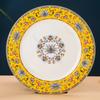 Enamel Color Retro Dining Plate Chinese Palace Style Ceramic Plates Household Fruit Dessert Tray Breakfast Exquisite Tableware