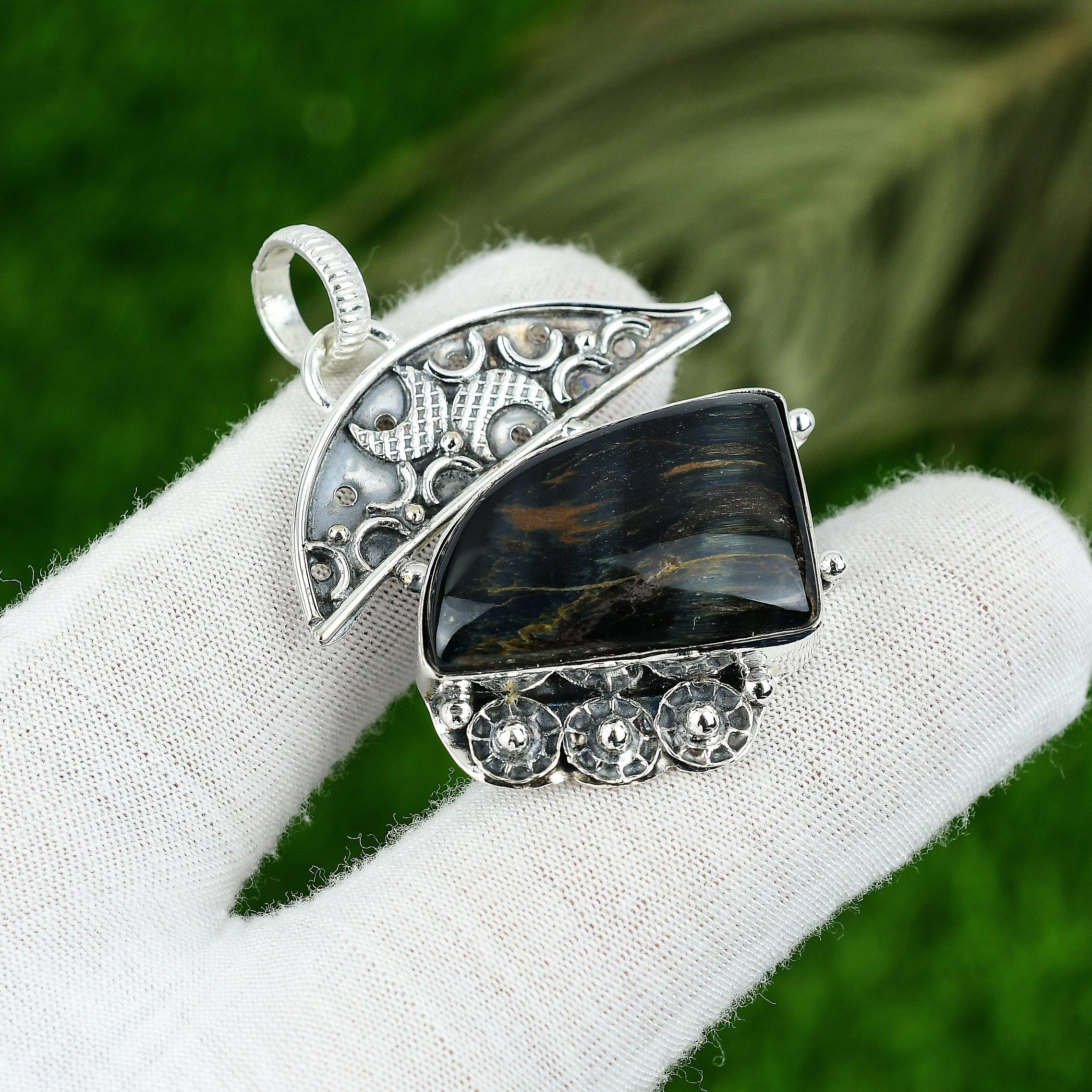 

Подарок для женщин Ювелирная подвеска из стерлингового серебра 925 пробы с натуральным камнем неллит