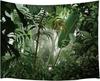 Green Plant Tapestry, Aesthetic Banana Palm Tree Leaves Wall Hanging for Bedroom, Tropical Forest College Dorm Home Decor