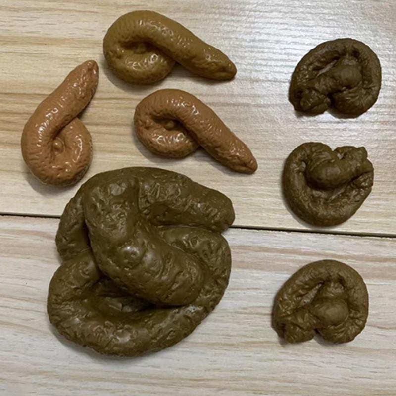 

7Pcs Prank Props Realistic Fake Turd Funny Joke Tricky Toys With Drawstring Bag For Halloween April Fools Day Party Accessories