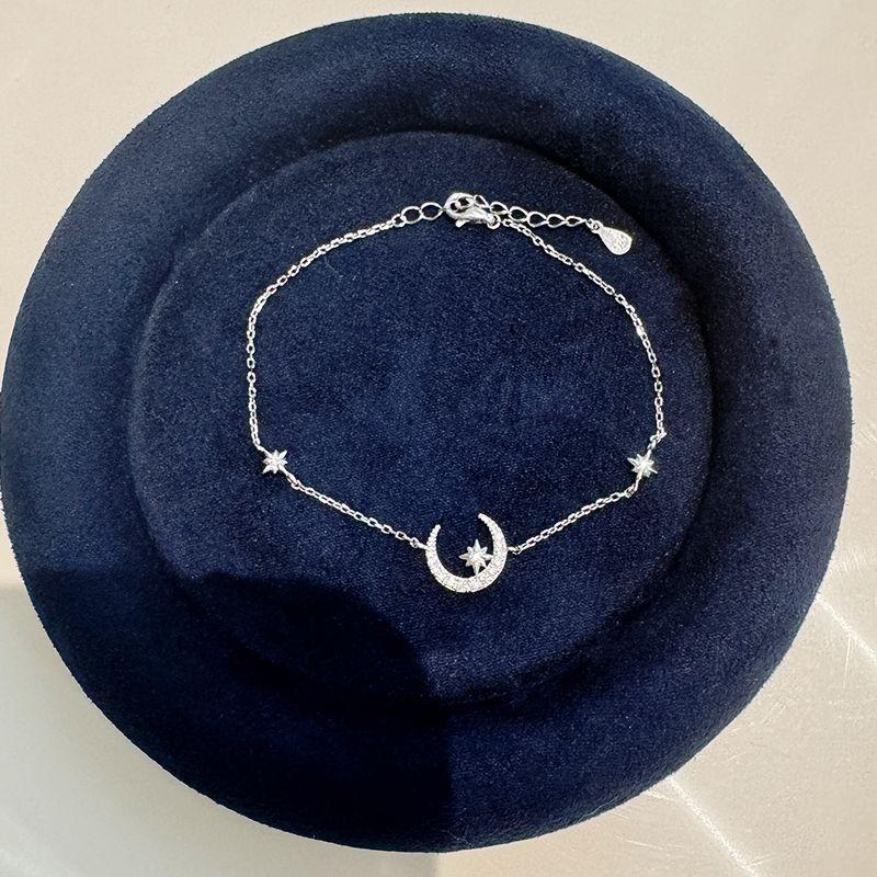 

Accessible Luxury Moon Female Niche Style Fancy Girlfriends Silver Necklace Silver Bracelet S925 silver + gift box packaging
