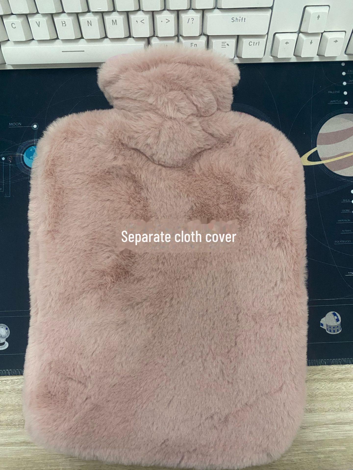 

Мягкий чехол для грелки из искусственного меха кролика, фланелевая сумка Crystal, 1000 мл/2000 мл 2000ml розовый