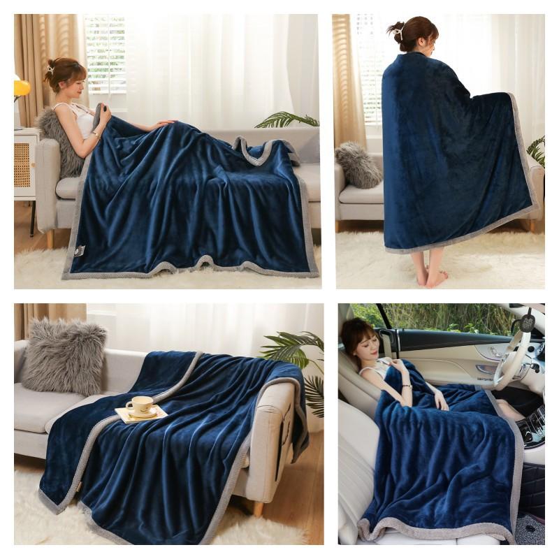 Nap Blanket, Flannel Blanket, Coral Fleece Air Conditioning Blanket, Thickened Fleece Blanket for Winter