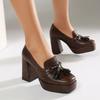 Women's High-heeled Single Shoes Spring and Summer New Waterproof Table Thick Heel Large Size Four-season Shoes