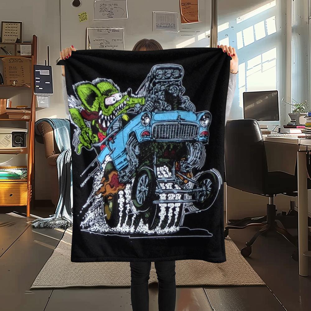 1 szt. Flanelowy Koc z Nadrukiem Kreskówkowym, Wysoka Jakość, Wygodny na Wszystkie Pory Roku, Wystrój Domu, Ciepło i Komfort, Idealny na Prezent Świąteczny lub Urodzinowy