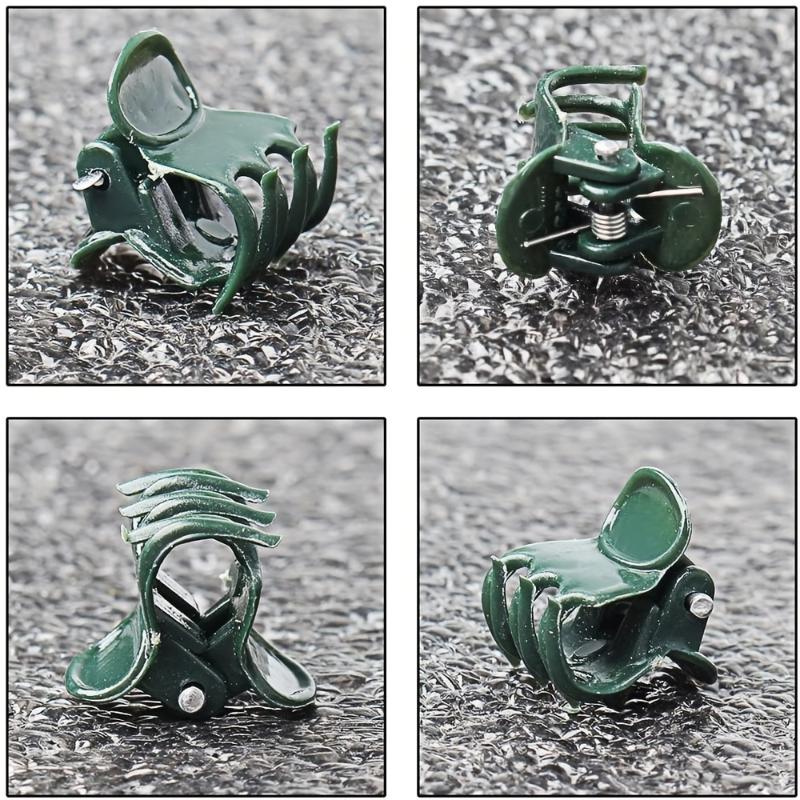 50pcs Plastic Garden Plant Clip For Phalaenopsis Graft Orchid Stem Dark Green Vine Support Clips Gardening Accessories