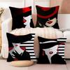 Vantage  Elegant Lady Cushion Cover Soft Plush Fabric Double-Sided Printed Sofa Cushion Cover for All Seasons Home Decor Gift