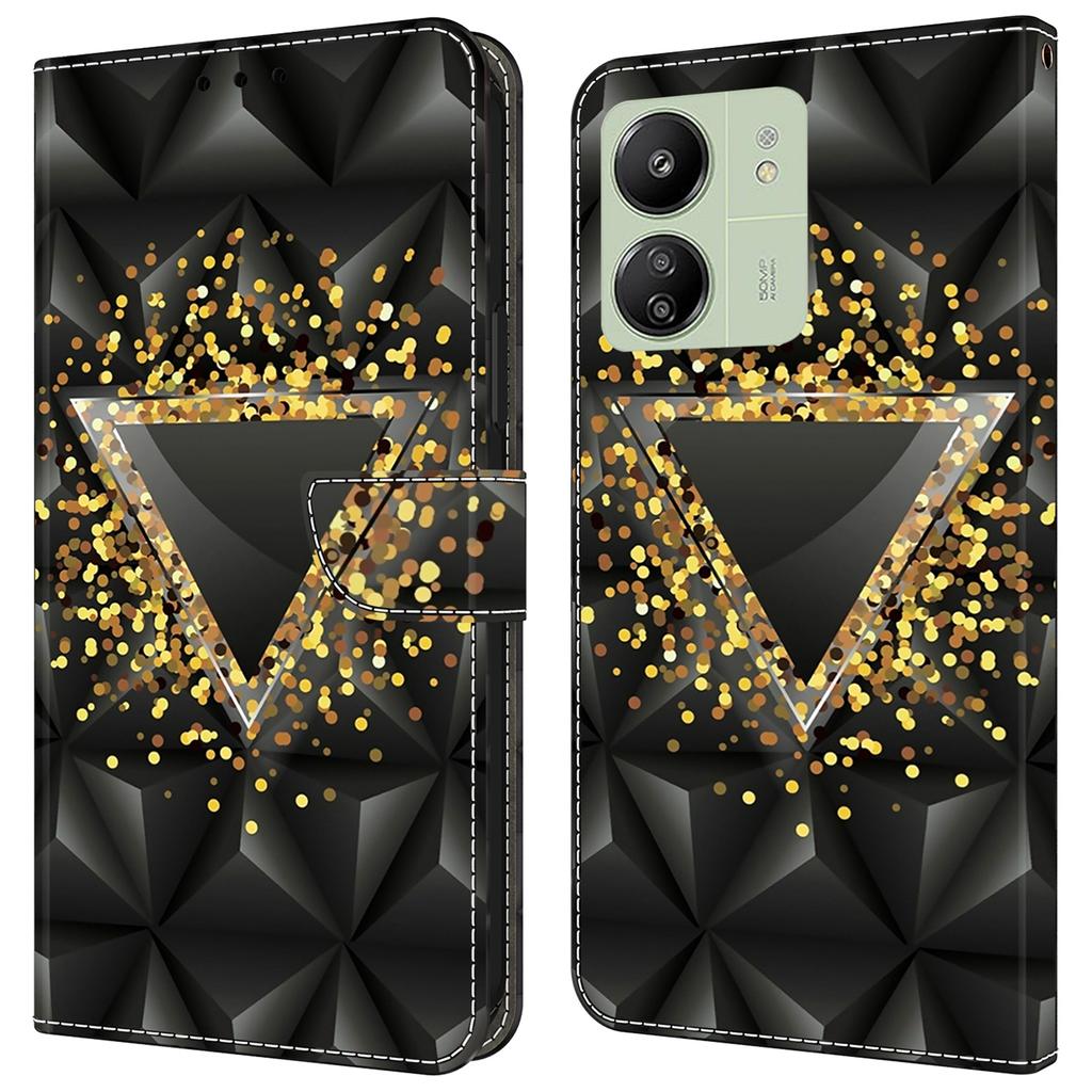 For Xiaomi Redmi 13C 4G/13C 5G/Poco C65 4G/Poco M6 5G/13R 5G Case Pattern PU Leather Card/Cash Slots Phone Cover