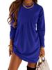 Fall Winter New Solid Long Sleeve Irregular Crew Neck Maxi Dress for Women