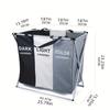 3 Compartments Large Capacity Laundry Hamper - Collapsible, Foldable,Storage Bag with Carry Handles, Ideal for Bathroom, Bedroom Organization