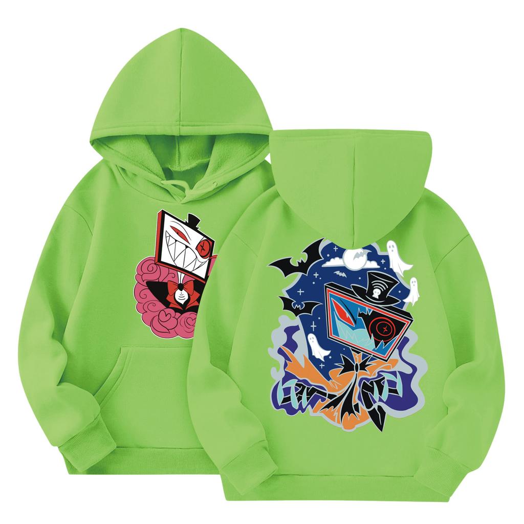 Child Fashion Lightweight Long Sleeve Pullover With Pockets  Print Hoodie