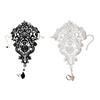 2colors Women Rose Beads Flower Lace Gloves Goth Style Adjustable with Ring Long Bracelet Wedding Bridal Accessories
