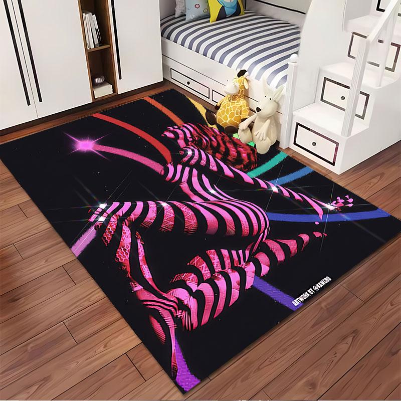 Striped Cosmic Female Design suitable as a non-slip mat for the living room or bedroom sofa