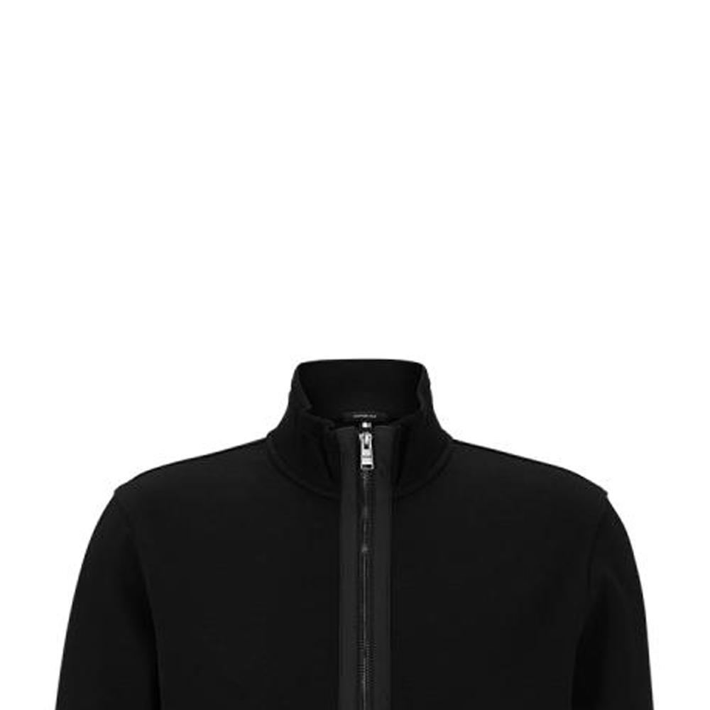 HUGO BOSS Sweatshirts Men's Black Half-Turtleneck Moderate Cardigan 50481763-001