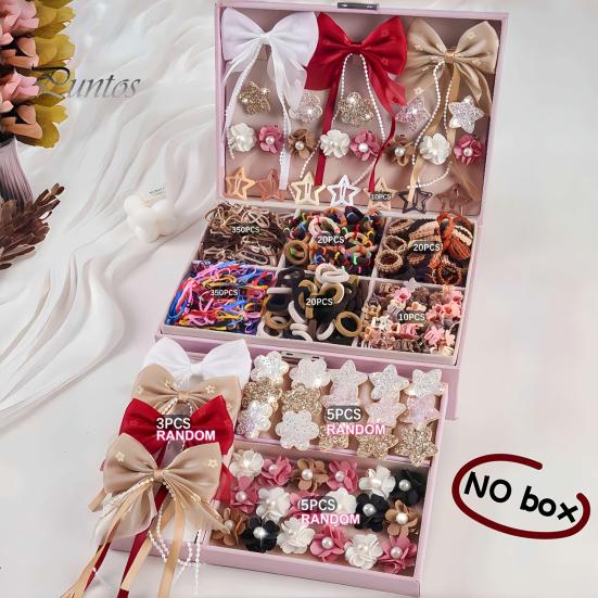 Vivid Patterns Hair Accessories Set for Girls, Bows, Butterfly Clips, Barrettes, Versatile Daily Wear Elastic Ties, Claws Toddlers Birthday