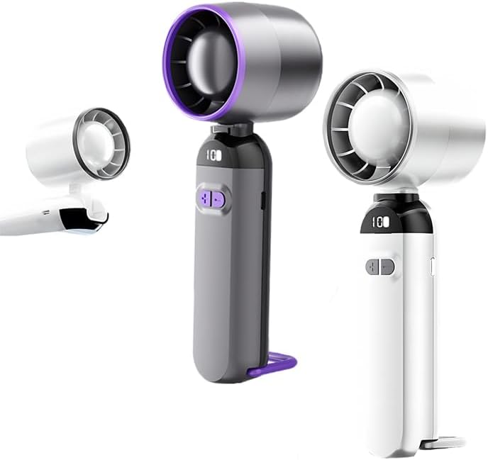 5000AH Hand Fan Mini Turbo Fans Mini Ice Cooling Fan Hand Folding High-speed Turbine Fan Cooling Ice Fan Portable Handheld Fans