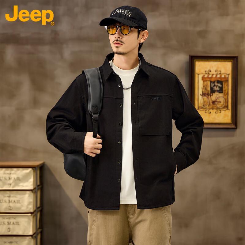 JEEP Unisex Loose Fit Long Sleeve Casual Shirt