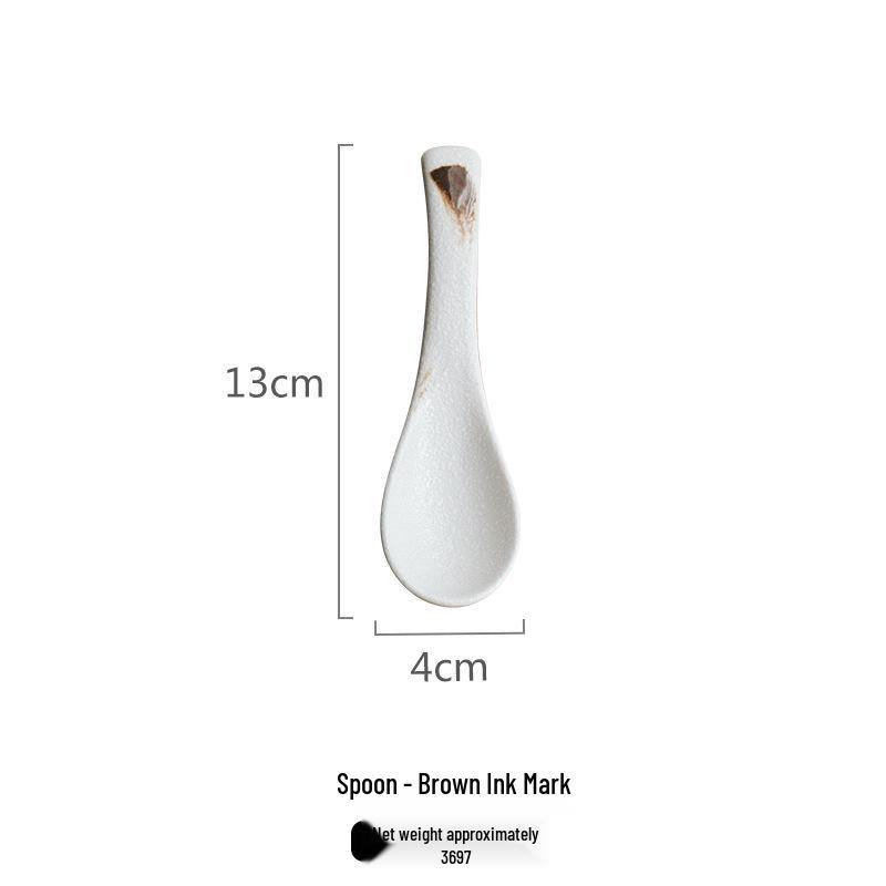 Hand-Painted Retro Ceramic Japanese Spoon: Tasting, Rice, Soup & Dessert