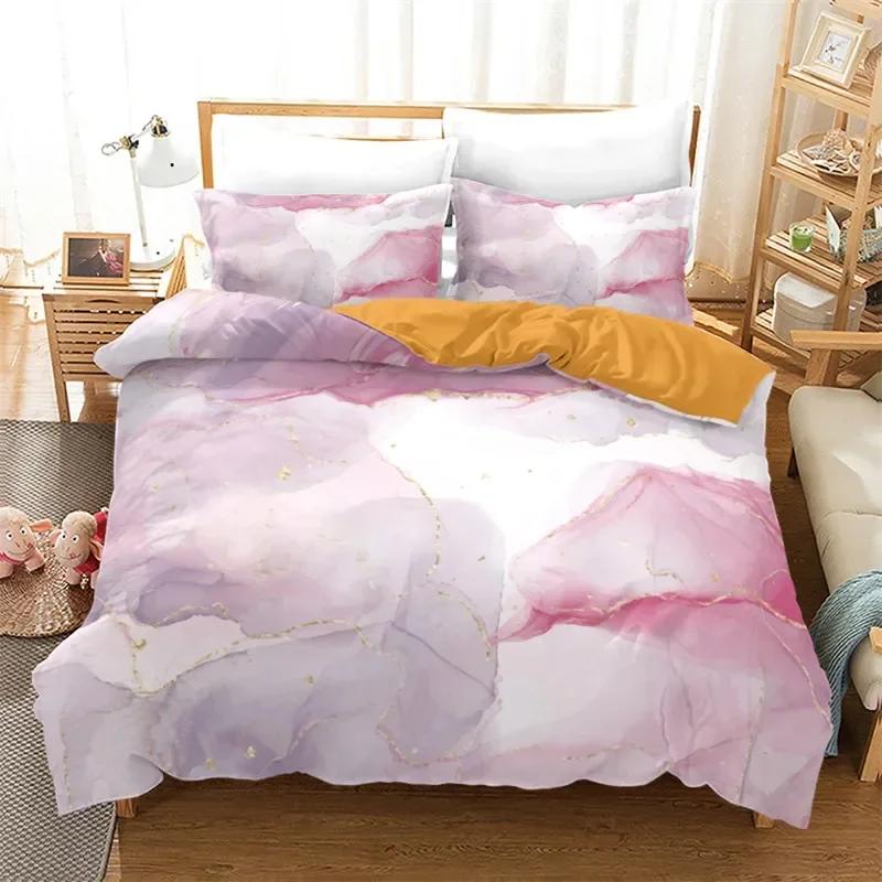 Marble Abstract Geometric Comfortable Duvet Quilt Cover Pillowcase Bedding Set Children Bedroom Decoration Home Textile