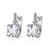 Fashionable And High-end Square Zircon Ear Buckles With Geometric Design For Women, Simple Korean-style Earrings