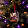 Spooky Home Decor Halloween Reading Ghost Hanging Ornament Acrylic Holding Book Pumpkin Mummy Ornament Black Cat Decor 2D Cartoon Bookish