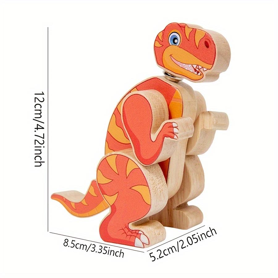 Fun and Interactive Wooden Dinosaur Building Blocks Toy,Detachable DIY Building Blocks for Ages 6/12, Multiplayer Play, Hand-Eye Coordination Skills