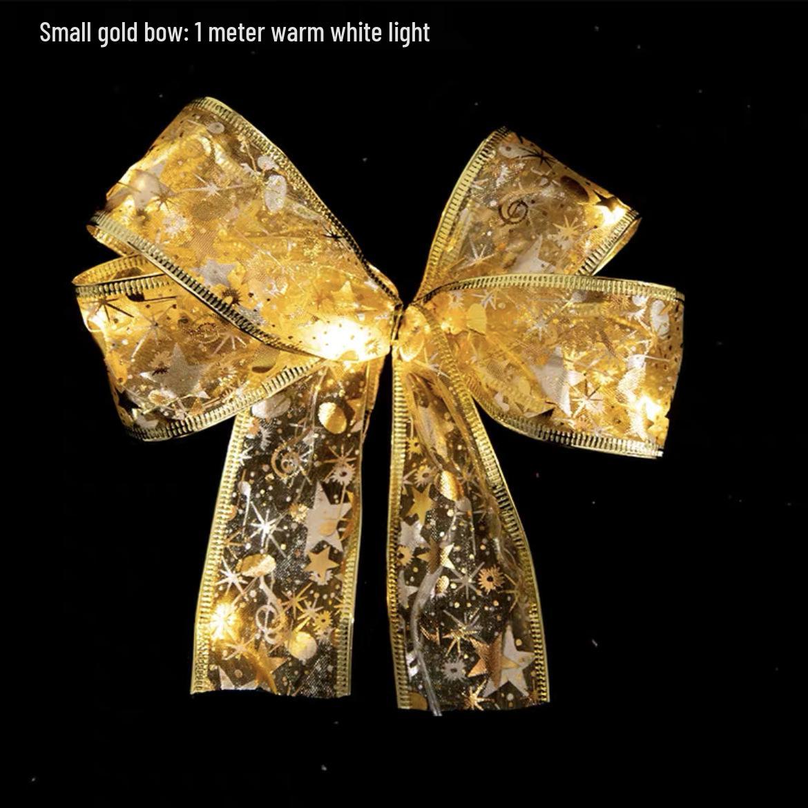 

Праздничная лента светодиодная гирлянда и елочные украшения - Набор рождественских шаров и светодиодной ленты Gold Ribbon - Warm Light