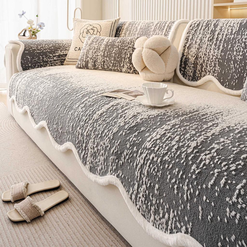 New Irregular Shaped Sofa Cover Fabric Minimalist and Fluffy Comfortable Sofa Cushion Cover Soft and Thick Fixed and Non Slip