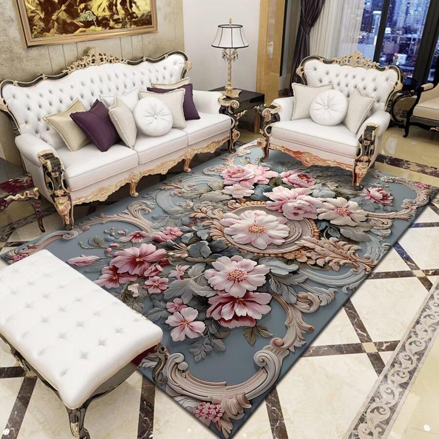 

Скандинавский моющийся ковер для гостиной, европейский стиль, домашний декор, напольный коврик с принтом, ковер для зонирования, ковер для спальни, большой площади, ковры для дивана 60*90cm